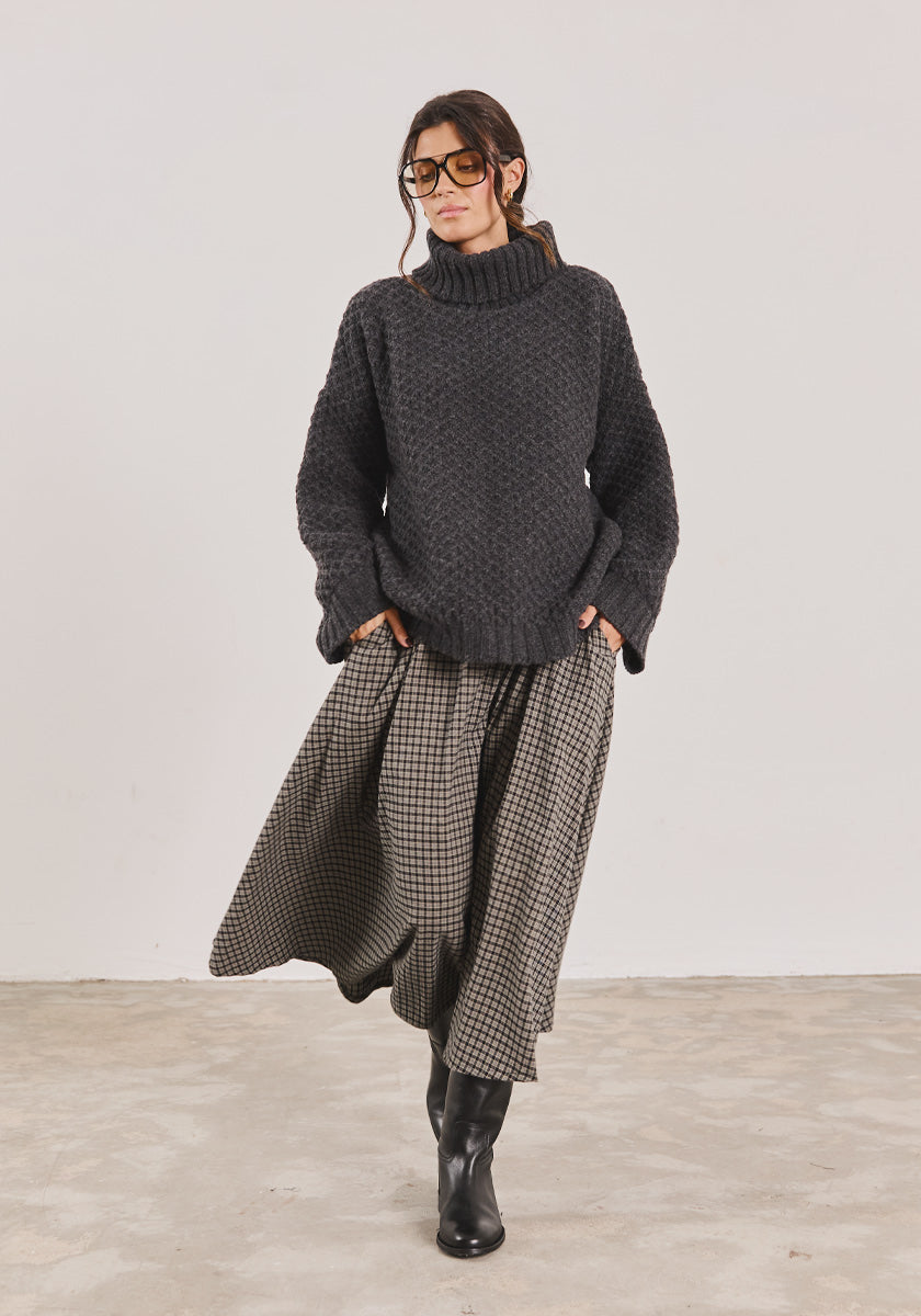 SONGE lab - Jupe SOUSA - Grey Square - Jupes longues (14).jpg__PID:7b9e2458-1211-4986-8e70-09f97f3bf555