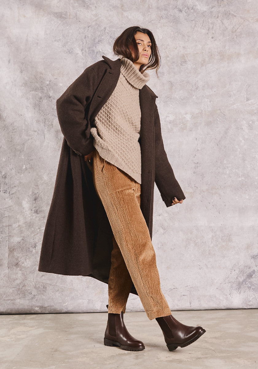 SONGE lab - Pantalon FAZ Velours camel